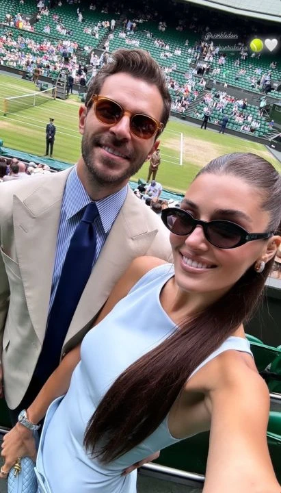 Hande Erçel ve Hakan Sabancı, Wimbledon finalinden fotoğraflar paylaştı