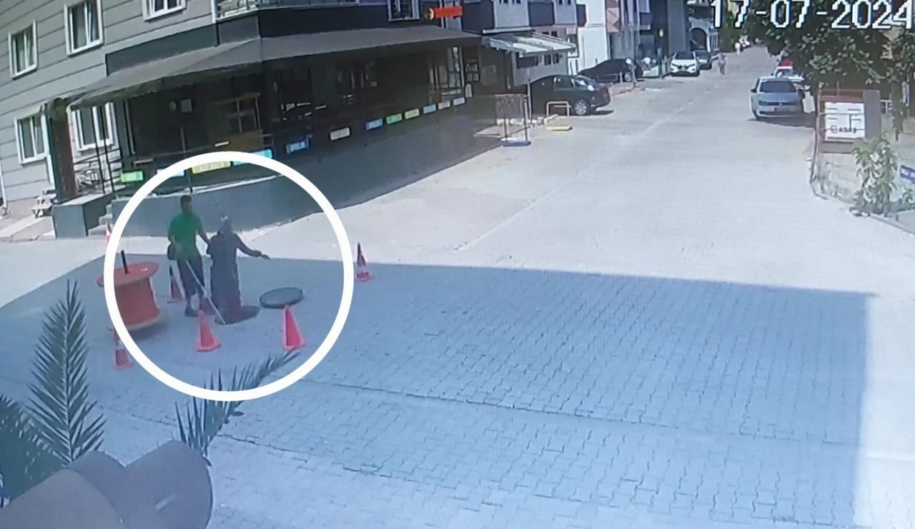 Görme engelli kadın ve eşi açık bırakılan rögara düştü! - 1. Resim