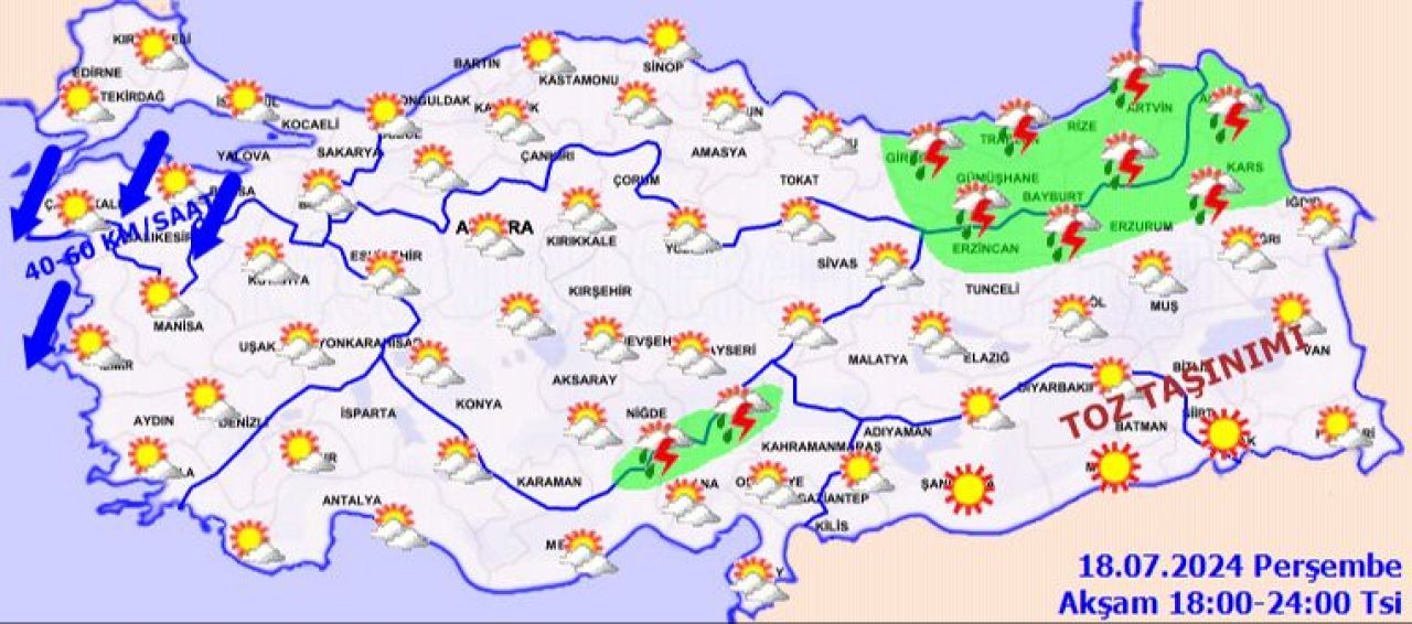 Sıcak hava etkisini artırıyor! Meteoroloji'den 18 Temmuz hava durumu raporu - 4. Resim