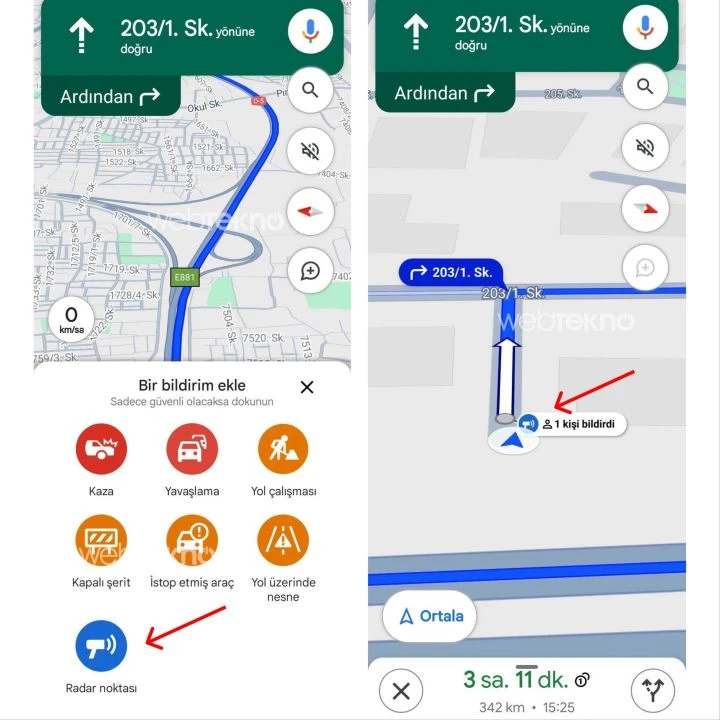 Google'dan yeni hizmet: Yollardaki radar noktalarını bulmak kolaylaşacak