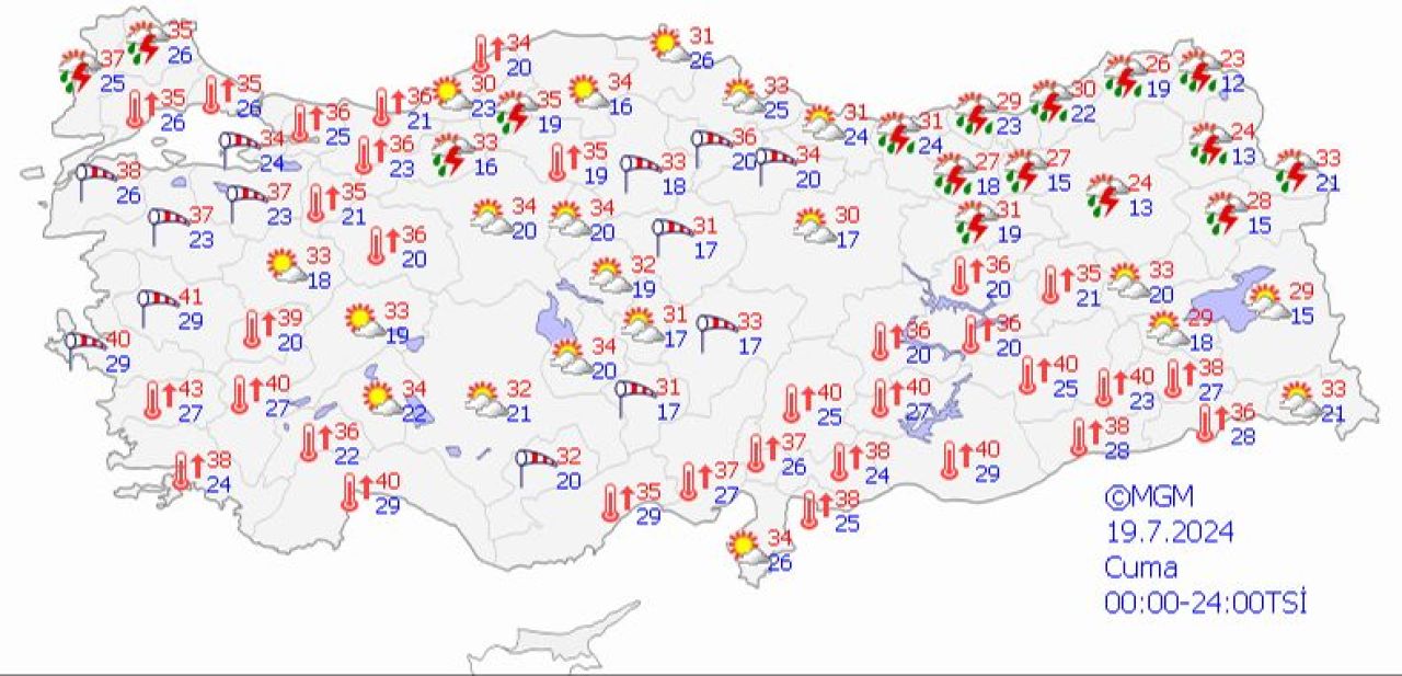 Meteoroloji'den 19 Temmuz hava durumu raporu! İstanbul için yüksek nem, 8 il için sarı kod uyarısı!  - 1. Resim