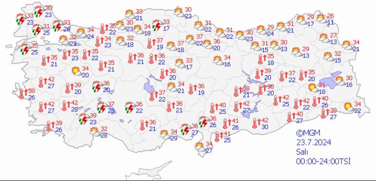 Biraz olsun serinleyeceğiz! Meteoroloji'den sağanak yağış uyarısı geldi: İşte il il 23 Temmuz hava durumu - 1. Resim