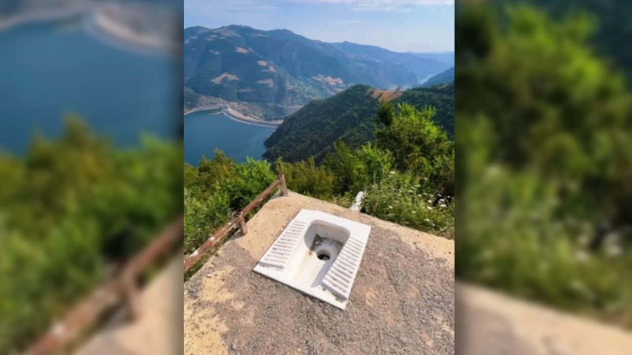 Böylesi daha önce hiç görülmedi! Baraj manzaralı tuvalet sosyal medyada gündem oldu - Gündem