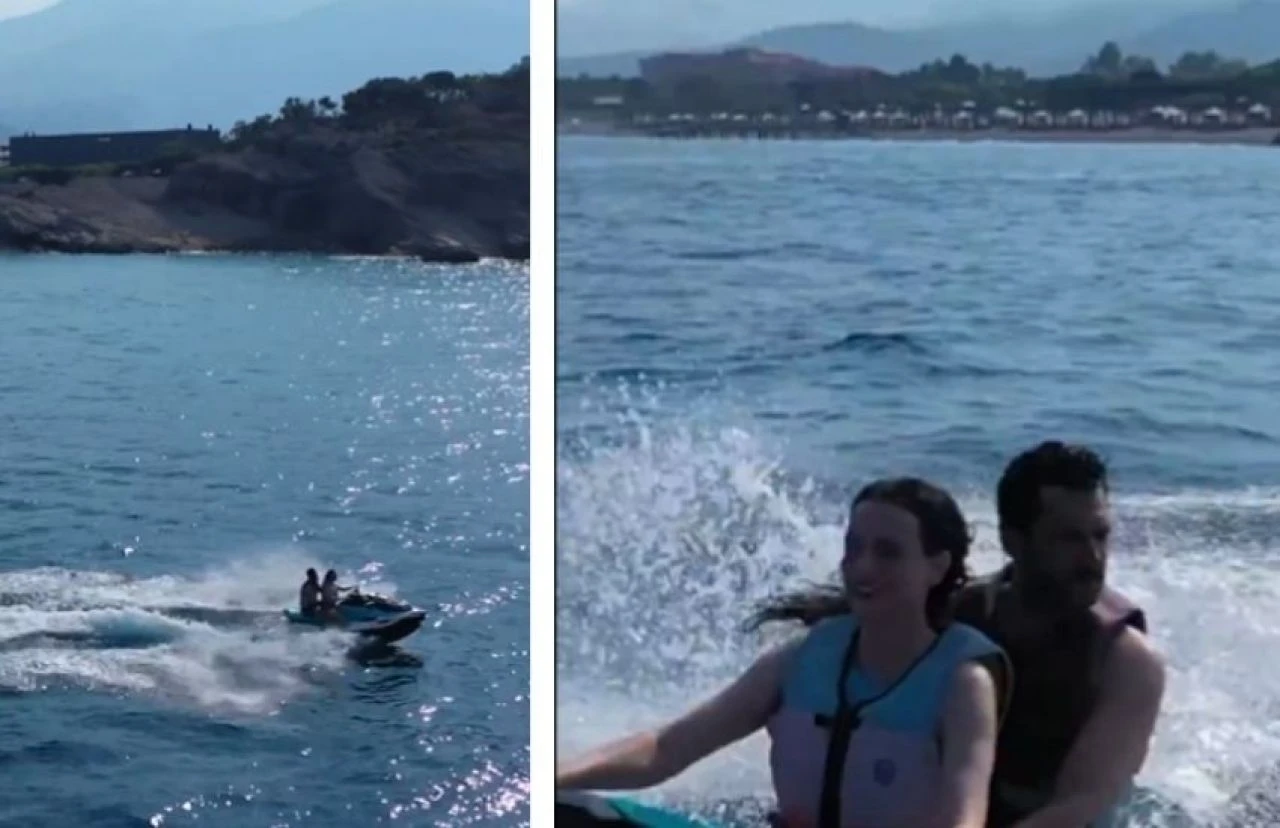 Murat Yıldırım ve Iman Elbani'den jet ski şov! Profesyonelleri aratmadılar - 1. Resim