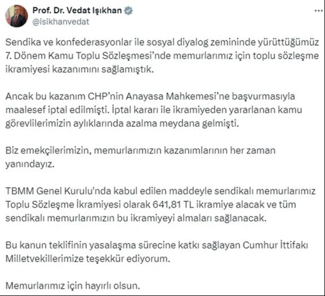 Toplu Sözleşme İkramiyesi yeniden memurların hesabına geçecek! Yeni tutar belli oldu