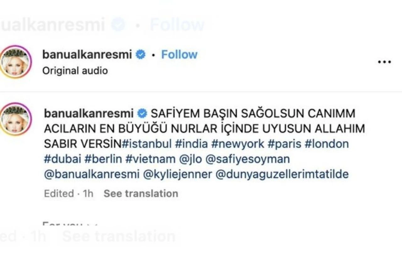 Banu Alkan'ın Safiye Soyman için yayınladığı başsağlığı videosu tepki çekti! Savunması 'pes' dedirtti