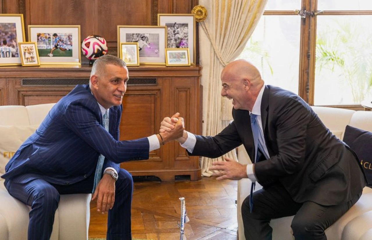 TFF Başkanı İbrahim Hacıosmanoğlu, FIFA Başkanı Gianni Infantino ile bir araya geldi - 1. Resim