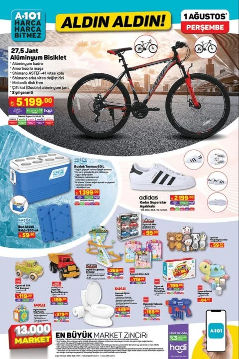 A101 marketlerde 1 Ağustos itibarıyla Adidas ayakkabı, buharlı süpürge ve parti hoparlör gibi birçok ürün yer alacak