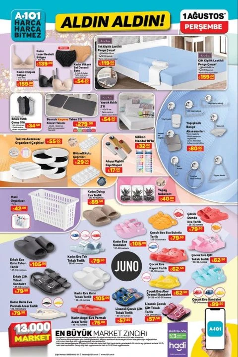 A101 marketlerde 1 Ağustos itibarıyla Adidas ayakkabı, buharlı süpürge ve parti hoparlör gibi birçok ürün yer alacak