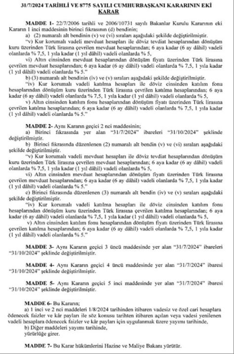 Resmi Gazete'de yayımlandı! Kur Korumalı Mevduat’a stopaj geldi - 1. Resim