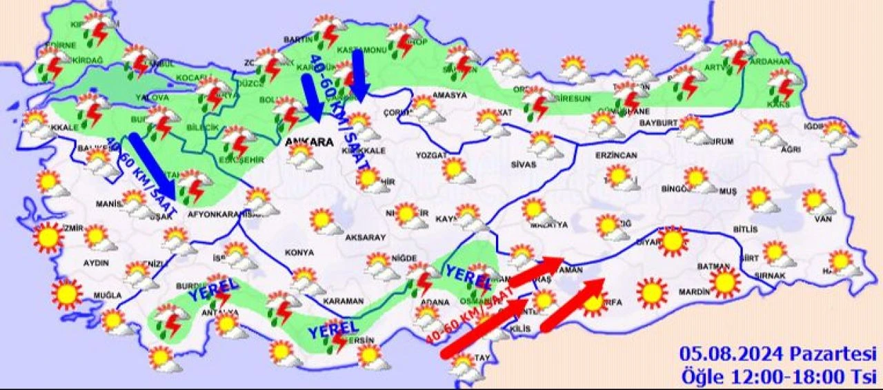 Hem esecek hem gürleyecek! Meteoroloji saat vererek uyardı: İstanbul dahil birçok ilde sağanak var - 1. Resim