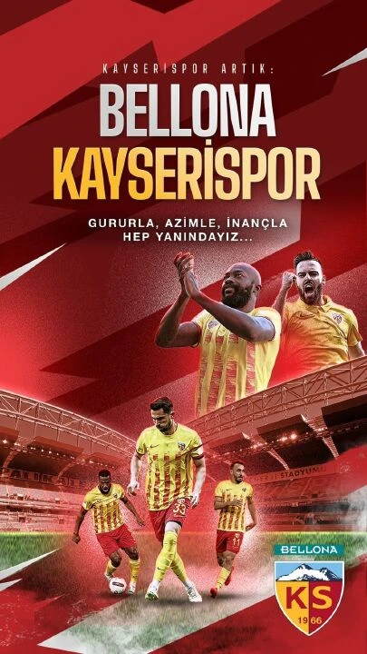 Bellona, Kayserispor'un isim sponsoru oldu: 2024-2025 Süper Lig sezonuna güçlü destek! - 1. Resim