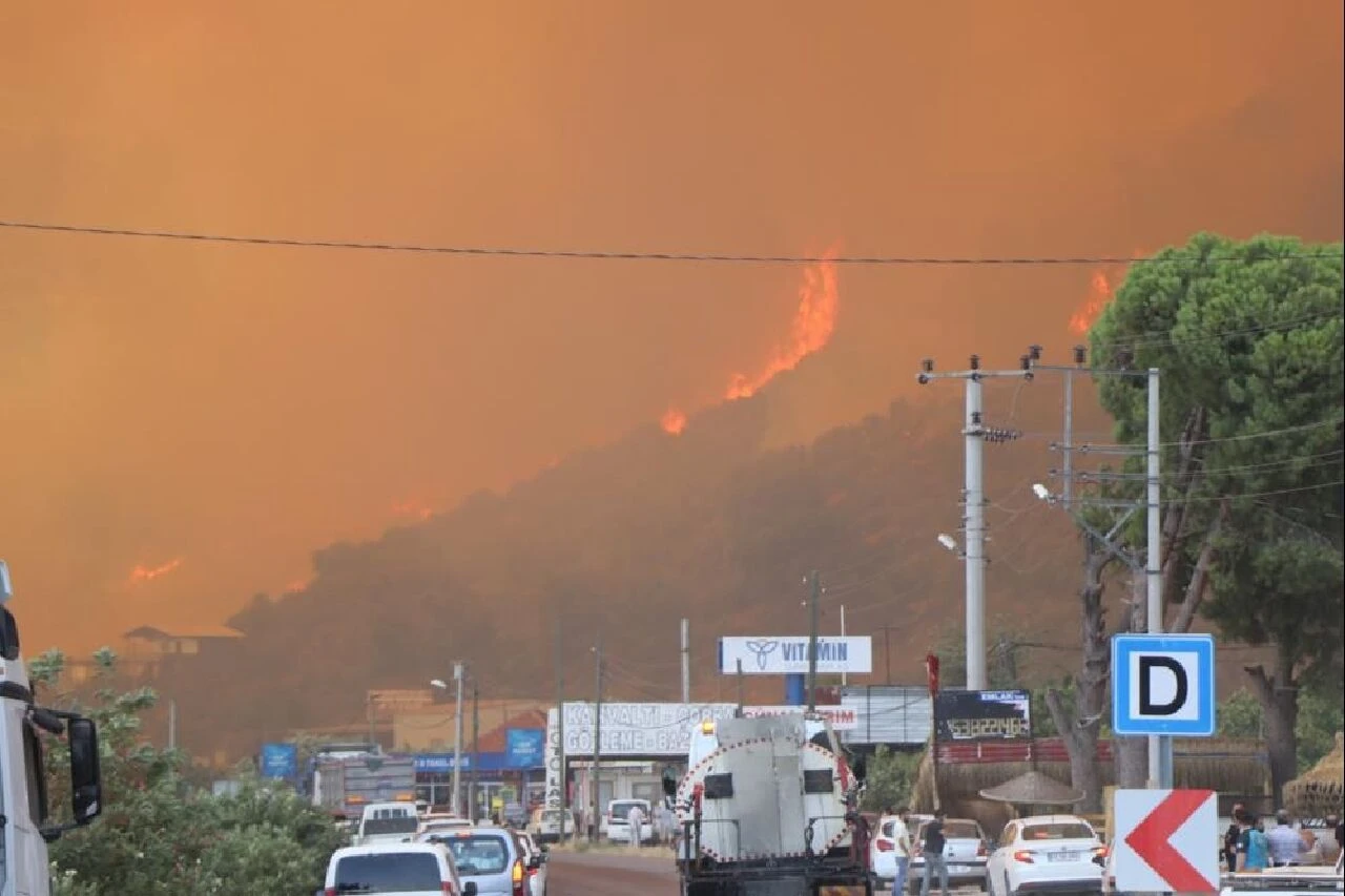 Aydın'da orman yangını! Alevler yerleşim yerlerine yaklaştı: Havadan ve karadan müdahale sürüyor - 6. Resim