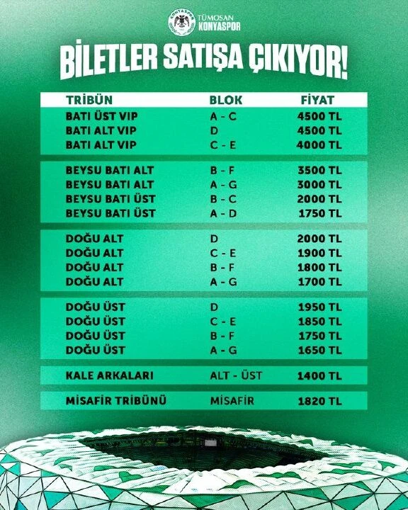 Galatasaray - Konyaspor maçı bilet fiyatları belli oldu - 2. Resim