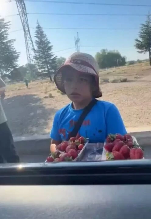Çilek satan çocuğa 50 TL yerine 50 euro verdi! Sosyal medyada gündem olan video yürekleri ısıttı - 2. Resim