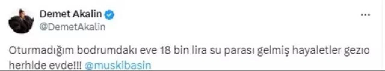 Demet Akalın'ın 18 bin TL'lik su faturası isyanı! 'Hayaletler mi geziyor?'