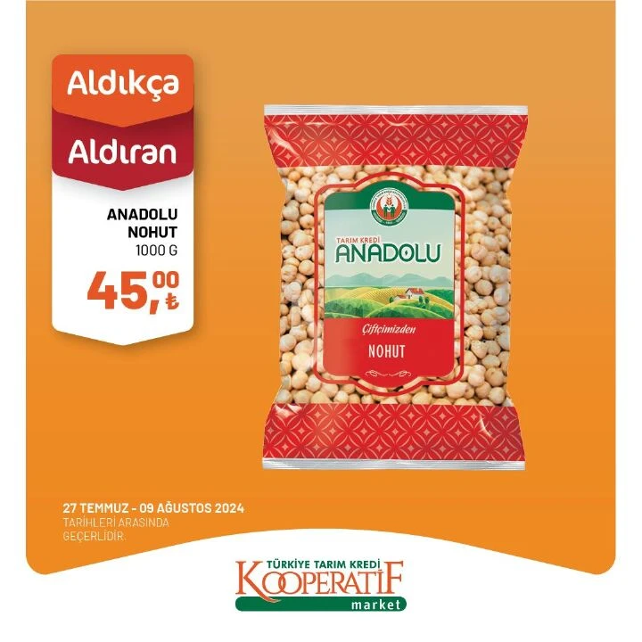 Tarım Kredi Kooperatif marketlerde 9 Ağustos katalog fırsatları! Pirinç, nohut, tuvalet kağıdı ve havlu kağıtta büyük indirim - 9. Resim