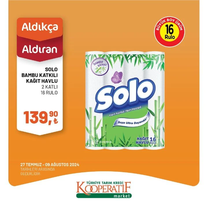 Tarım Kredi Kooperatif marketlerde 9 Ağustos katalog fırsatları! Pirinç, nohut, tuvalet kağıdı ve havlu kağıtta büyük indirim - 7. Resim