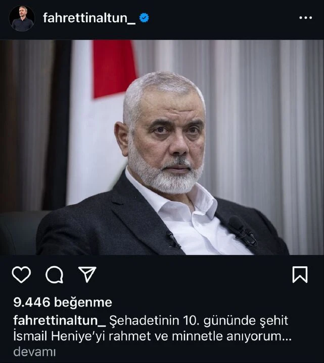 Instagram'dan açıldıktan sonra Haniye fotoğraflarına bu notu düştü! Fahrettin Altun'dan ilk dakikada dikkat çeken paylaşım - 2. Resim