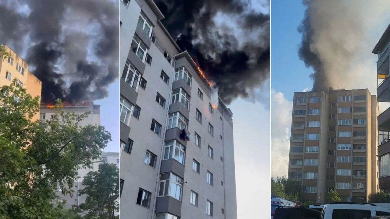 Kağıthane'de 13 katlı binadan yangın paniği
