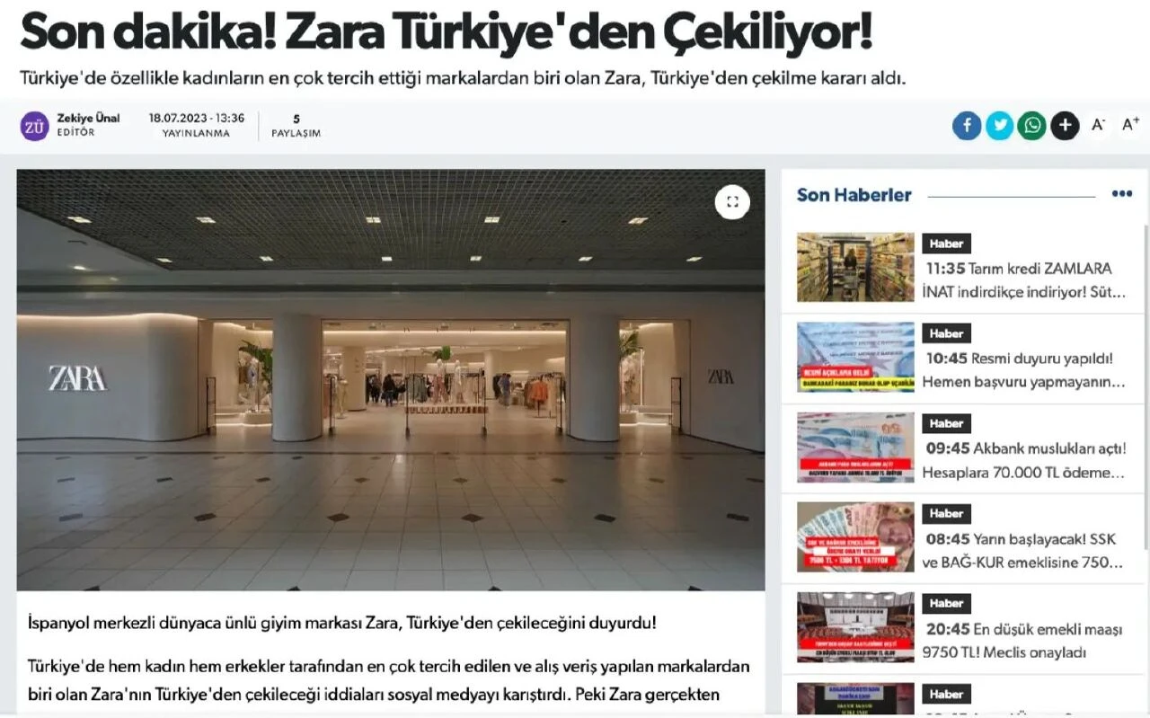 Nike'ın ardından Zara'nın Türkiye'den çıkıp çıkmayacağı belli oldu - 1. Resim