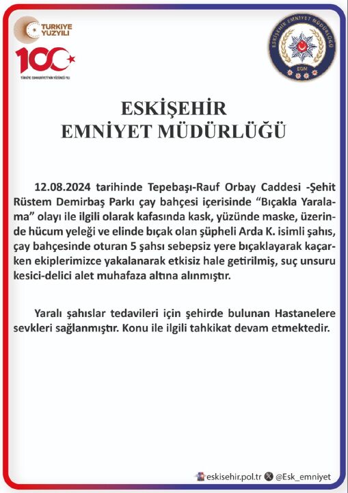 Eskişehir'de oynadığı oyundan etkilendi, çay bahçesinde oturanlara baltayla saldırdı! Çok sayıda yaralı var - 3. Resim