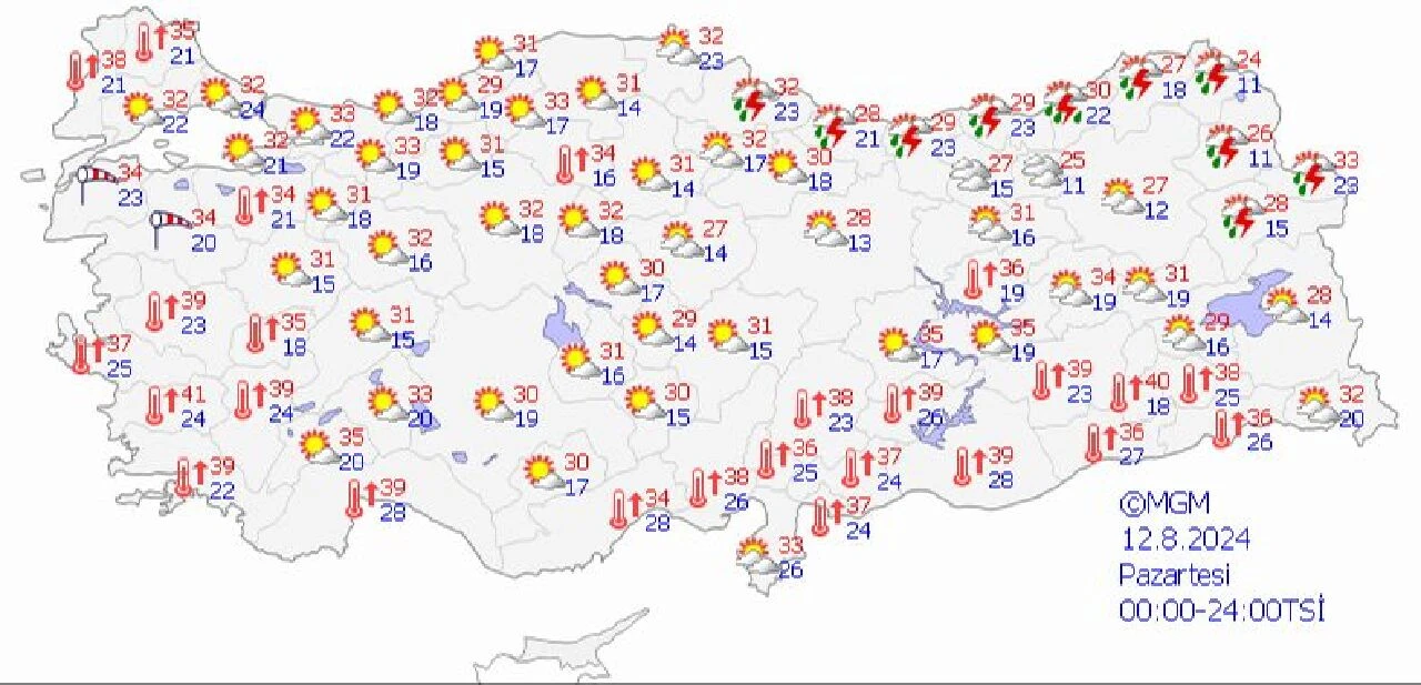 Meteoroloji'den 4 il için yağış ve fırtına uyarısı! 12 Ağustos hava durumu raporu açıklandı