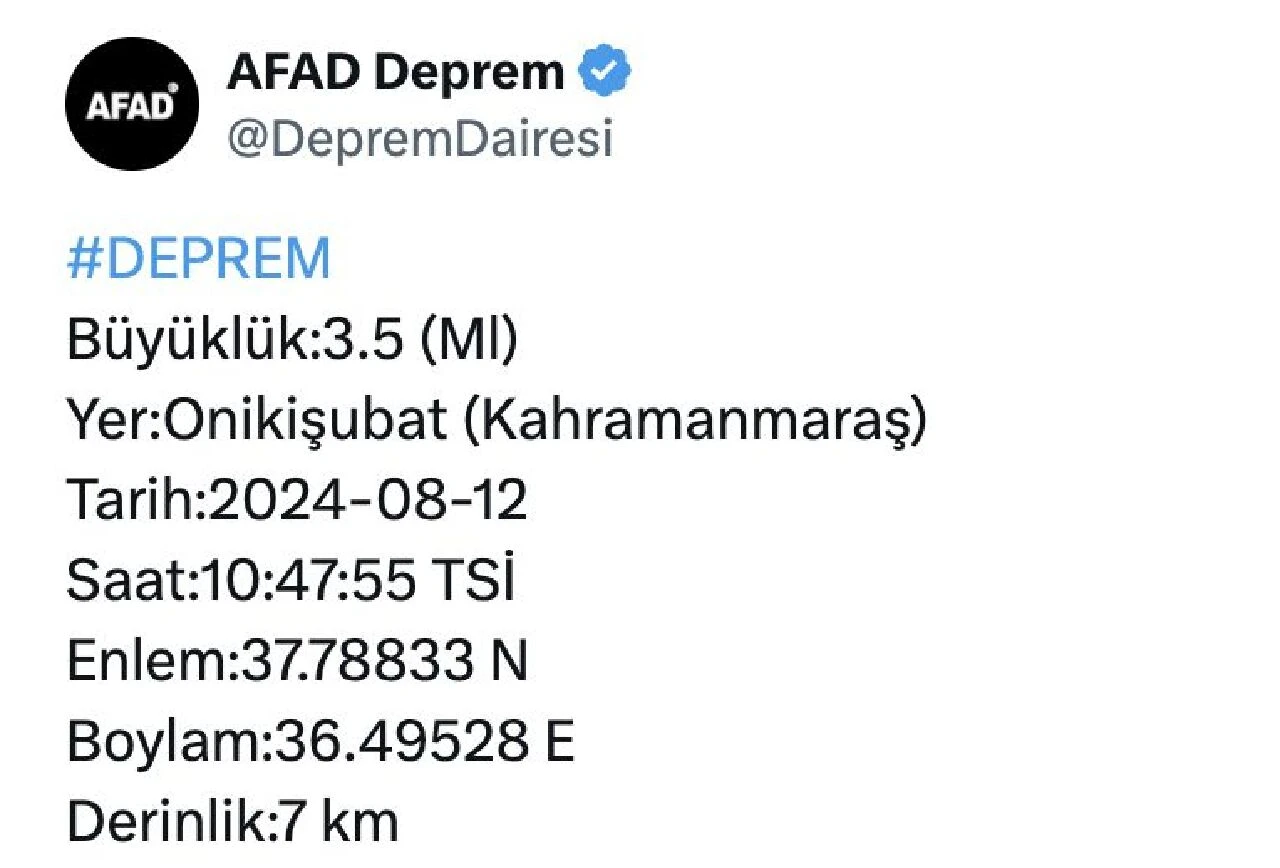 Son dakika | Kahramanmaraş'ta deprem oldu - 1. Resim