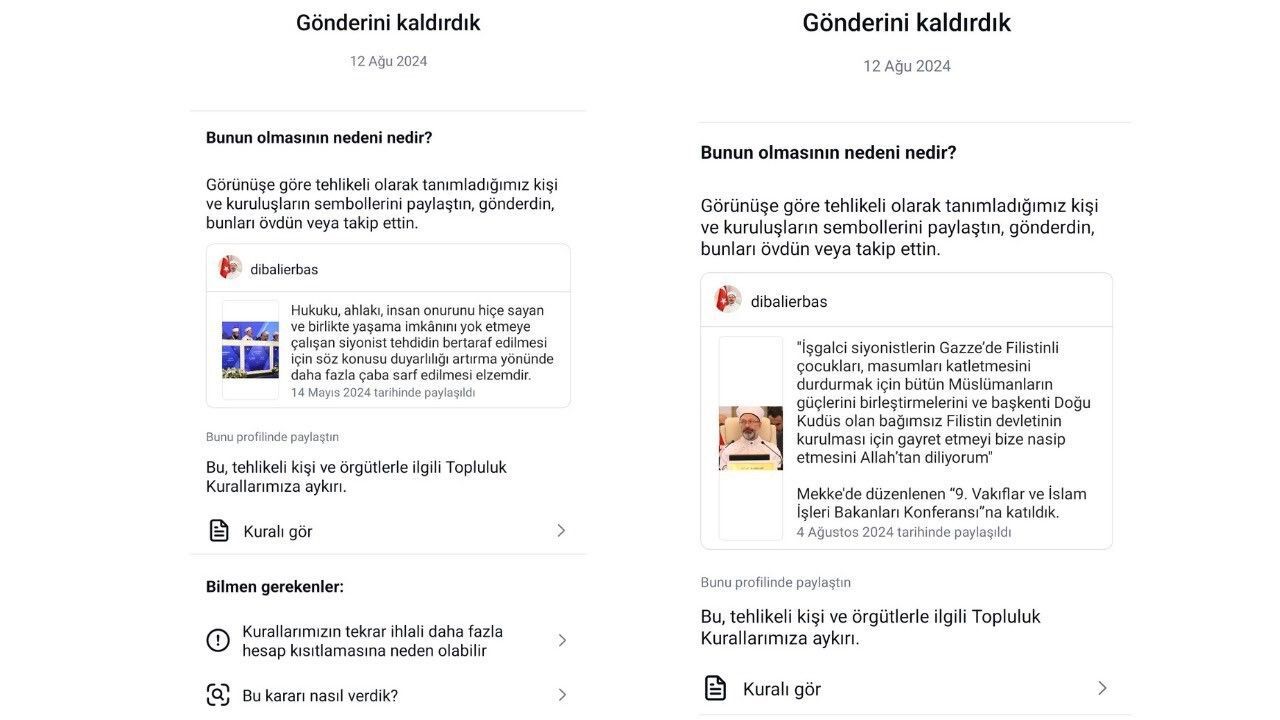 Instagram Diyanet İşleri Başkanı Ali Erbaş’ın 2 paylaşımını sildi - 1. Resim