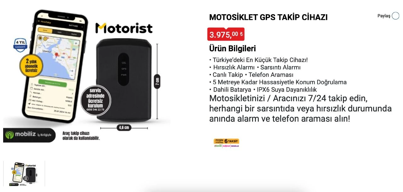 16 Ağustos 2024 BİM motor ürünlerinde motor takip cihazı 3 bin 975 TL'ye satışa çıkıyor - 1. Resim