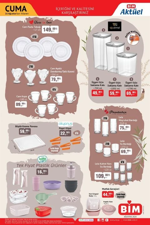 BİM 16 Ağustos aktüel kataloğunda smart tartı, Barbie bebek, pedallı temizlik seti ve toz alma aparatı gibi onlarca ürün satışa çıkıyor