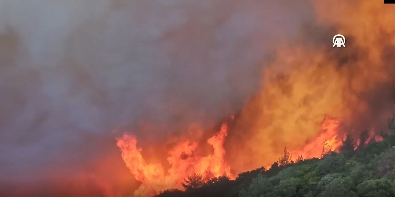 Çanakkale ve Manisa'da alevlerle mücadele! Şehitlik ve Conk Bayırı ziyarete kapatıldı