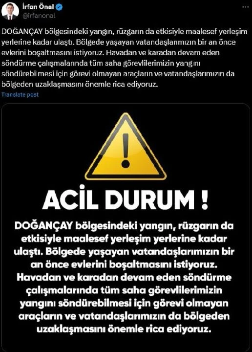 İzmir Karşıyaka'da orman yangını kontrol altına alınamazken evleri boşaltın uyarısı geldi - 3. Resim