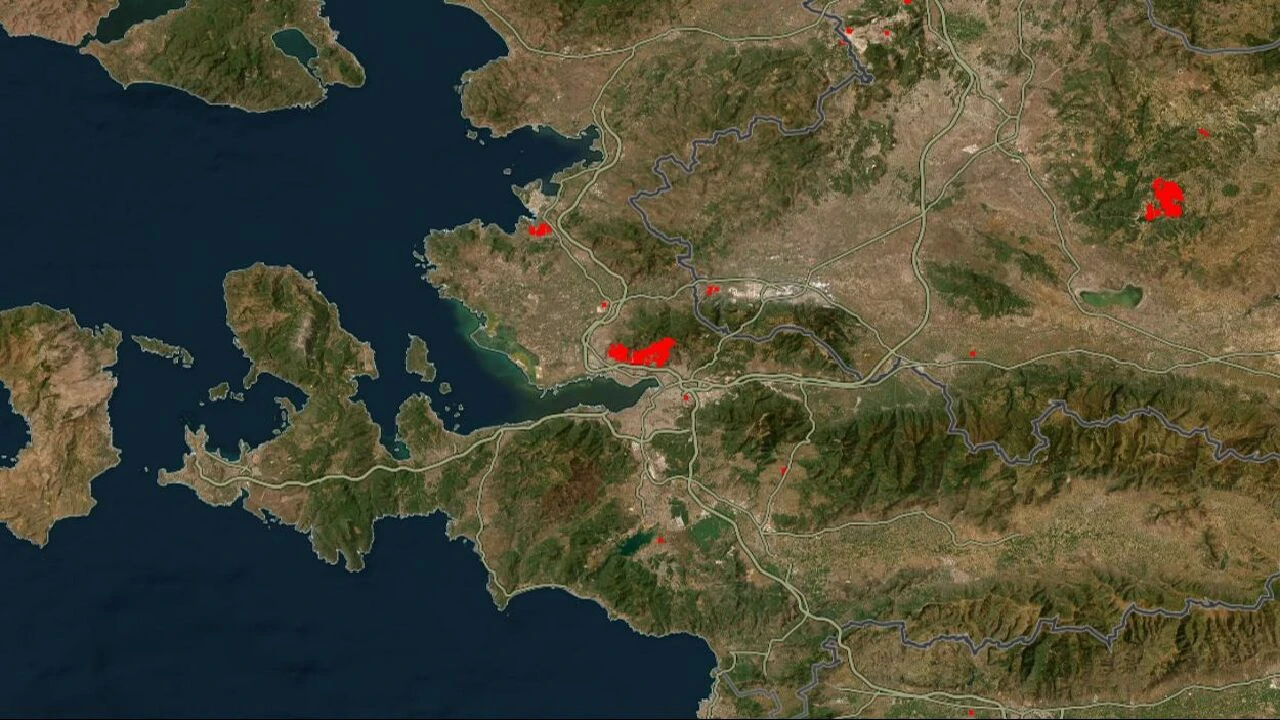 NASA'nın yangın haritasında İzmir kırmızıya boyandı - 1. Resim