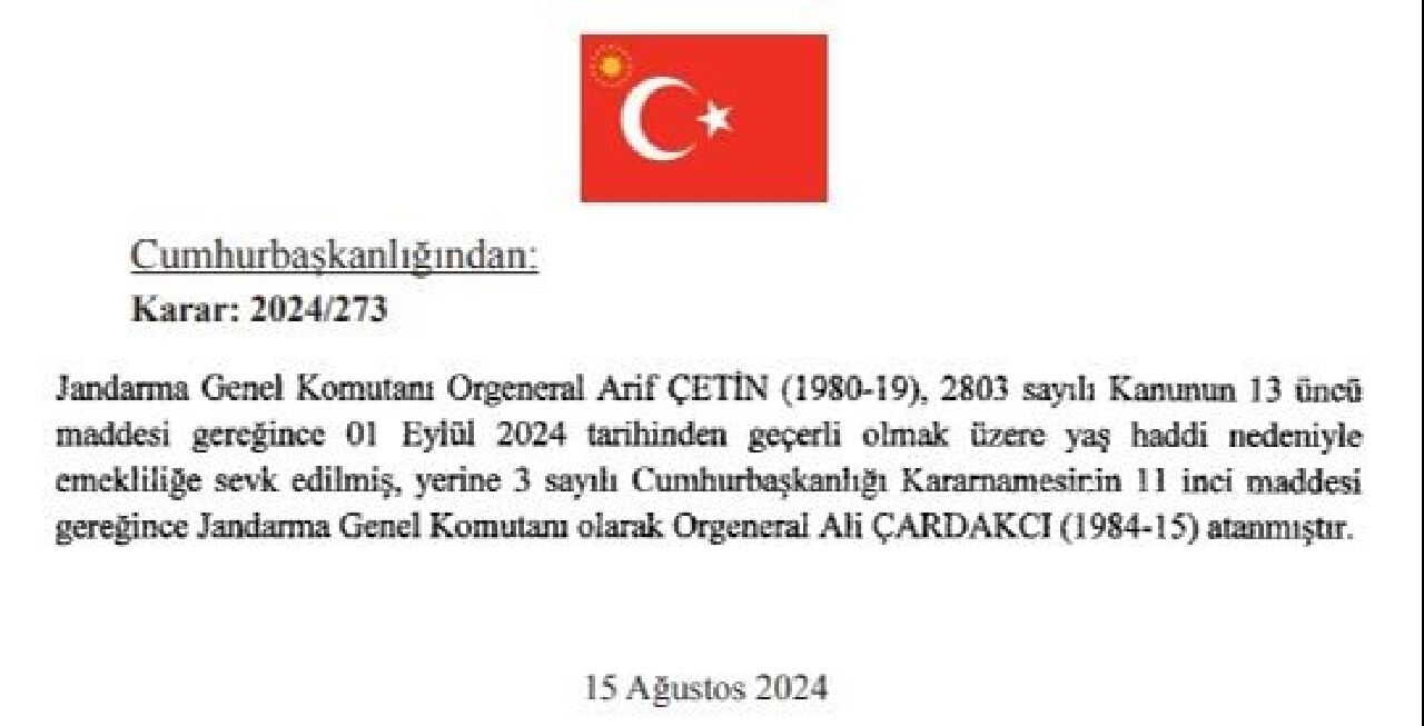 Son dakika | Cumhurbaşkanı Erdoğan'ın imzasıyla Emniyet Genel Müdürü ve Jandarma Genel Komutanı değişti! Atamalar Resmi Gazete'de - 2. Resim