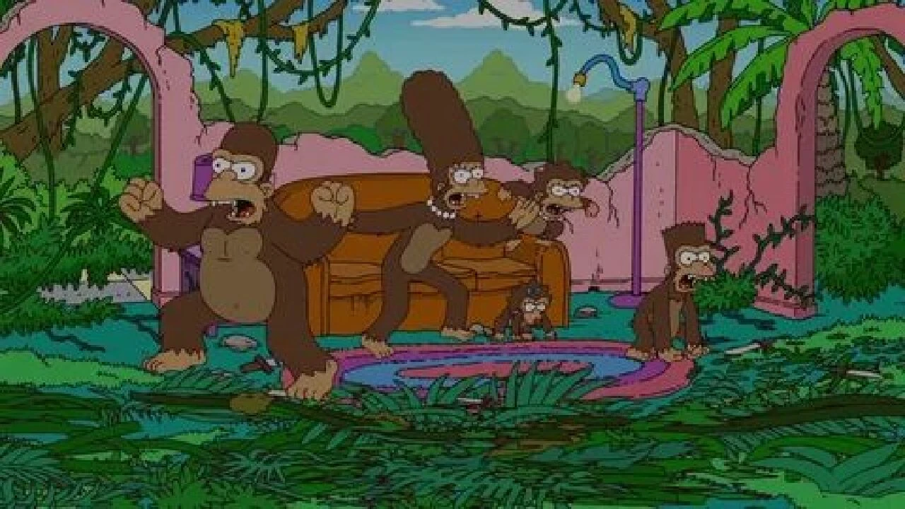 The Simpsons'ta dikkat çeken maymun çiçeği virüsü sahnesi! Maymunla oynadıktan sonra - 2. Resim