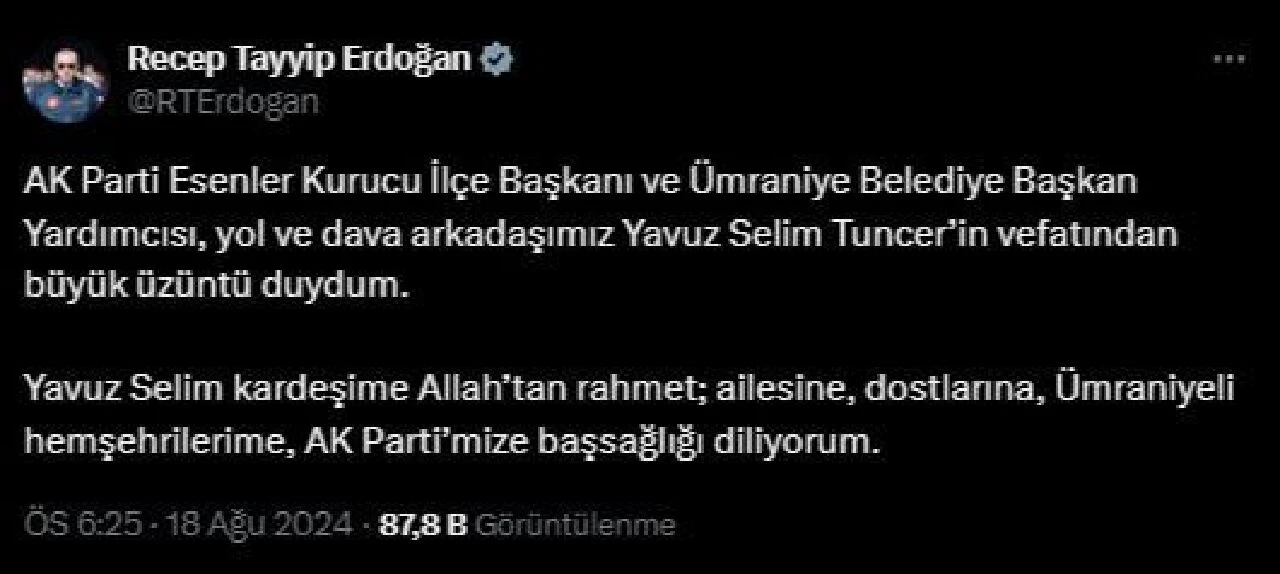 AK Parti Ümraniye Belediye Başkan Yardımcısı Yavuz Selim Tuncer vefat etti - 1. Resim