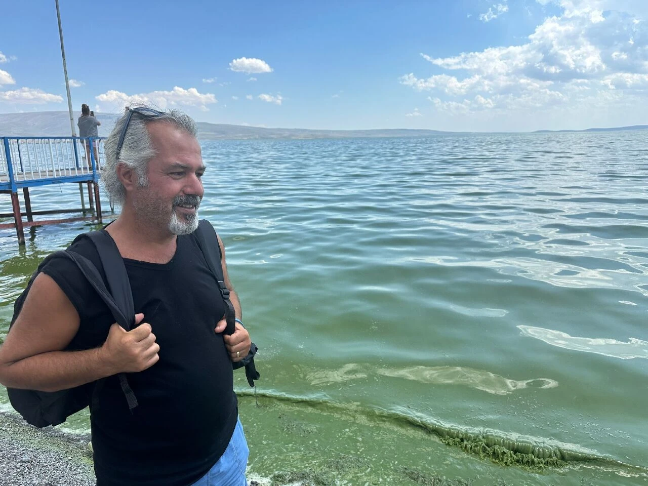 Çıldır Gölü, alg patlaması nedeniyle yeşil rengine döndü - 1. Resim