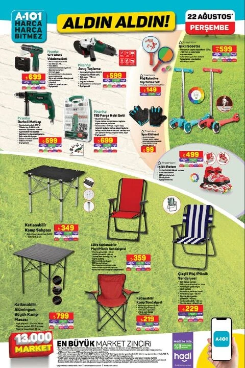 A101 22 Ağustos aktüel kataloğunda Samsung Galaxy Watch 4, Samsung mikrodalga fırın, buharlı temizleyici, kamp sandalyeleri ve valiz çeşitleri satışa çıkıyor