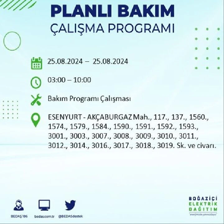 25 Ağustos İstanbul elektrik kesintisi Bağcılar, Esenyurt ve Avcılar ilçelerinde yaşanacak - 14. Resim