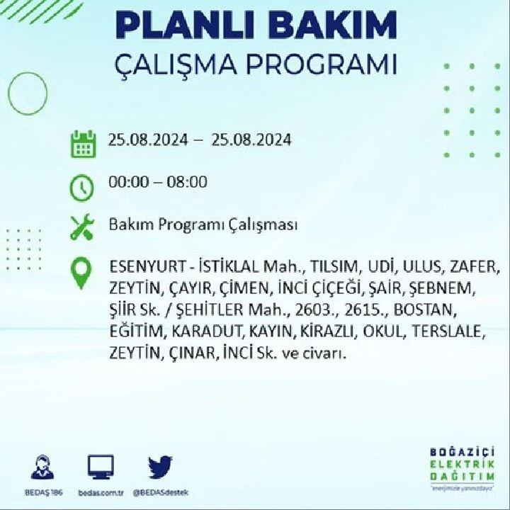 25 Ağustos İstanbul elektrik kesintisi Bağcılar, Esenyurt ve Avcılar ilçelerinde yaşanacak - 7. Resim