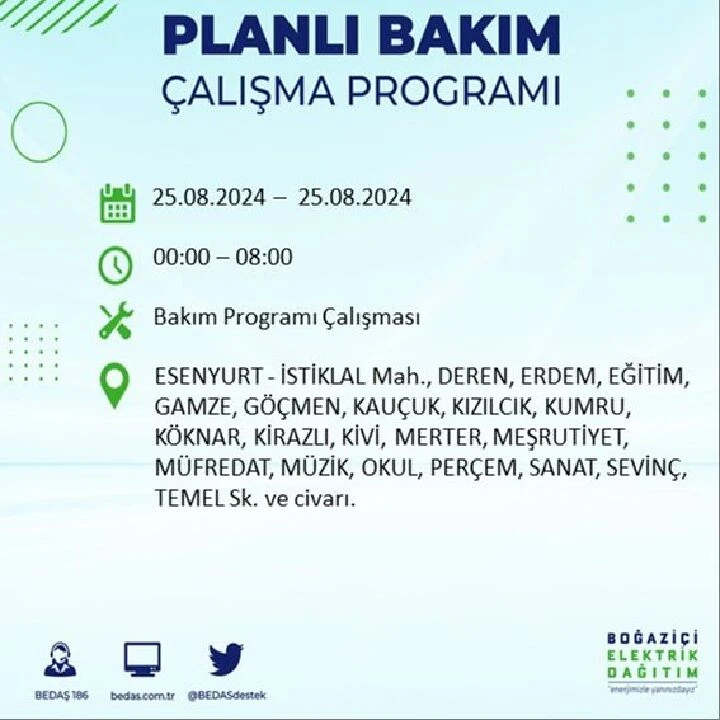 25 Ağustos İstanbul elektrik kesintisi Bağcılar, Esenyurt ve Avcılar ilçelerinde yaşanacak - 6. Resim