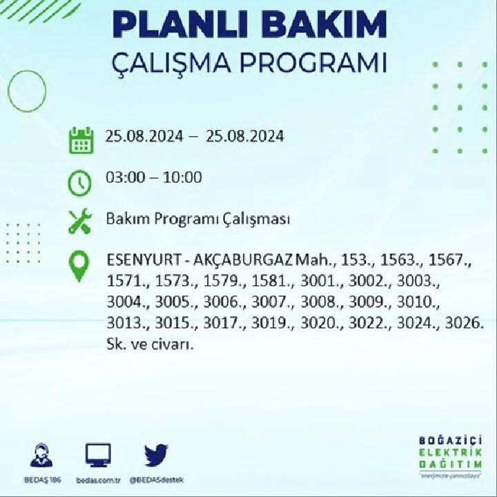 25 Ağustos İstanbul elektrik kesintisi Bağcılar, Esenyurt ve Avcılar ilçelerinde yaşanacak - 8. Resim