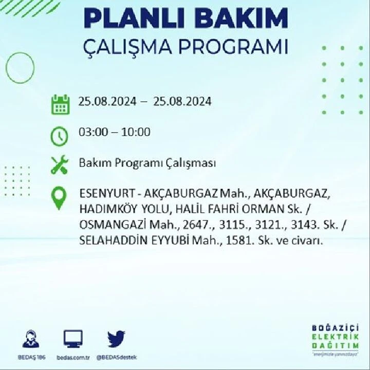 25 Ağustos İstanbul elektrik kesintisi Bağcılar, Esenyurt ve Avcılar ilçelerinde yaşanacak - 10. Resim