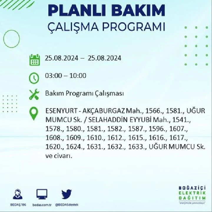 25 Ağustos İstanbul elektrik kesintisi Bağcılar, Esenyurt ve Avcılar ilçelerinde yaşanacak - 11. Resim