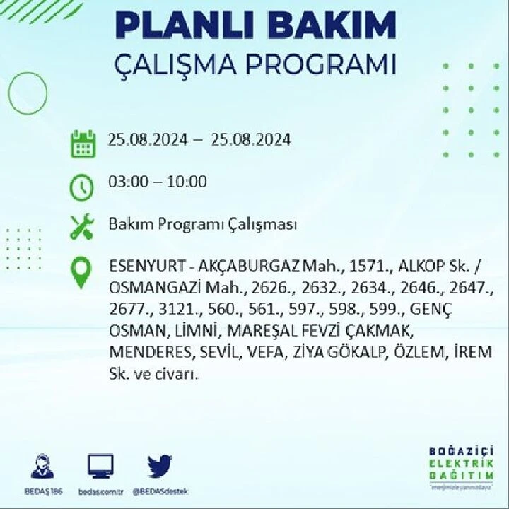 25 Ağustos İstanbul elektrik kesintisi Bağcılar, Esenyurt ve Avcılar ilçelerinde yaşanacak - 12. Resim