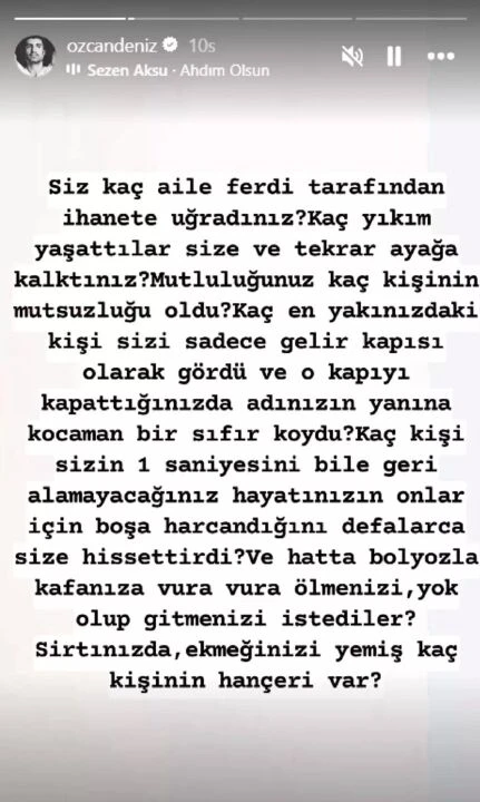 Özcan Deniz ailesini sildi! Gece yarısı yaptığı paylaşım sosyal medyada gündem oldu - 2. Resim