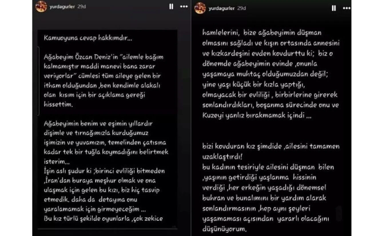 Özcan Deniz ile kardeşi Yurda Güler arasında gerginlik sosyal medyada devam ediyor - 1. Resim