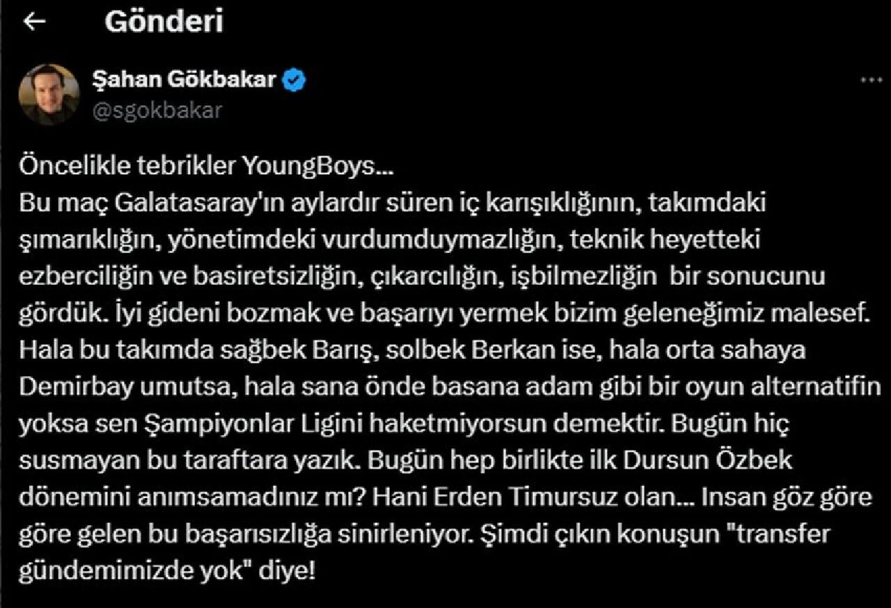 Galatasaray elendi, Şahan Gökbakar çıldırdı! Yönetime çok sert sözler - 2. Resim