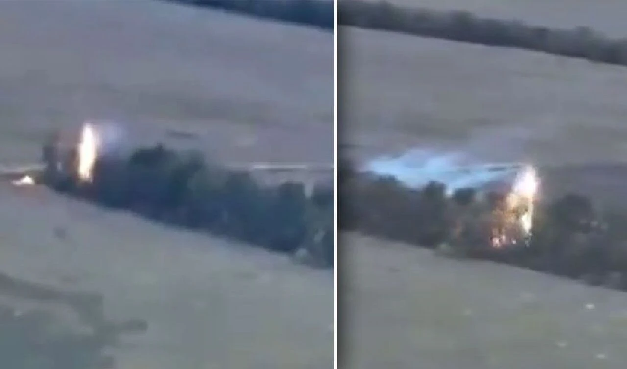 Ukrayna'nın alev makinesi saklanan Rus askerlerini avladı! O anlar kameraya böyle yansıdı